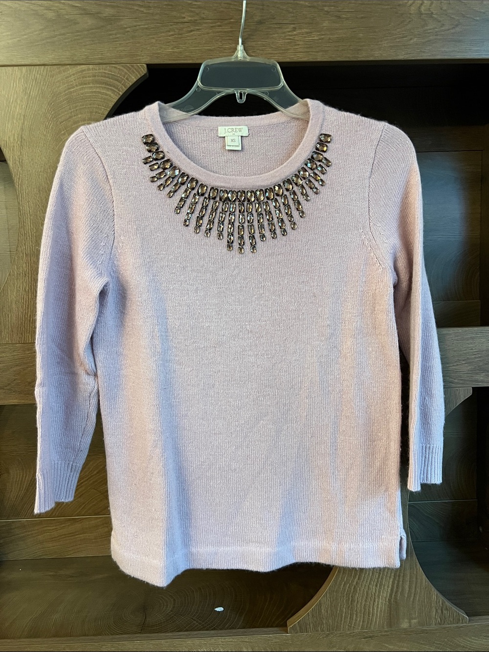 J. Crew Lavender Embellished Crewneck Sweater